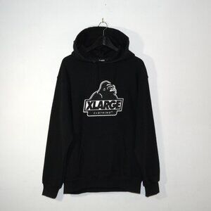 XLARGE Clothing Embroidered Gorilla Logo Pullover Hoodie Black Mens Large